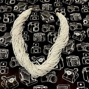 “Snow Kissed” Shimmering Seed Bead Necklace